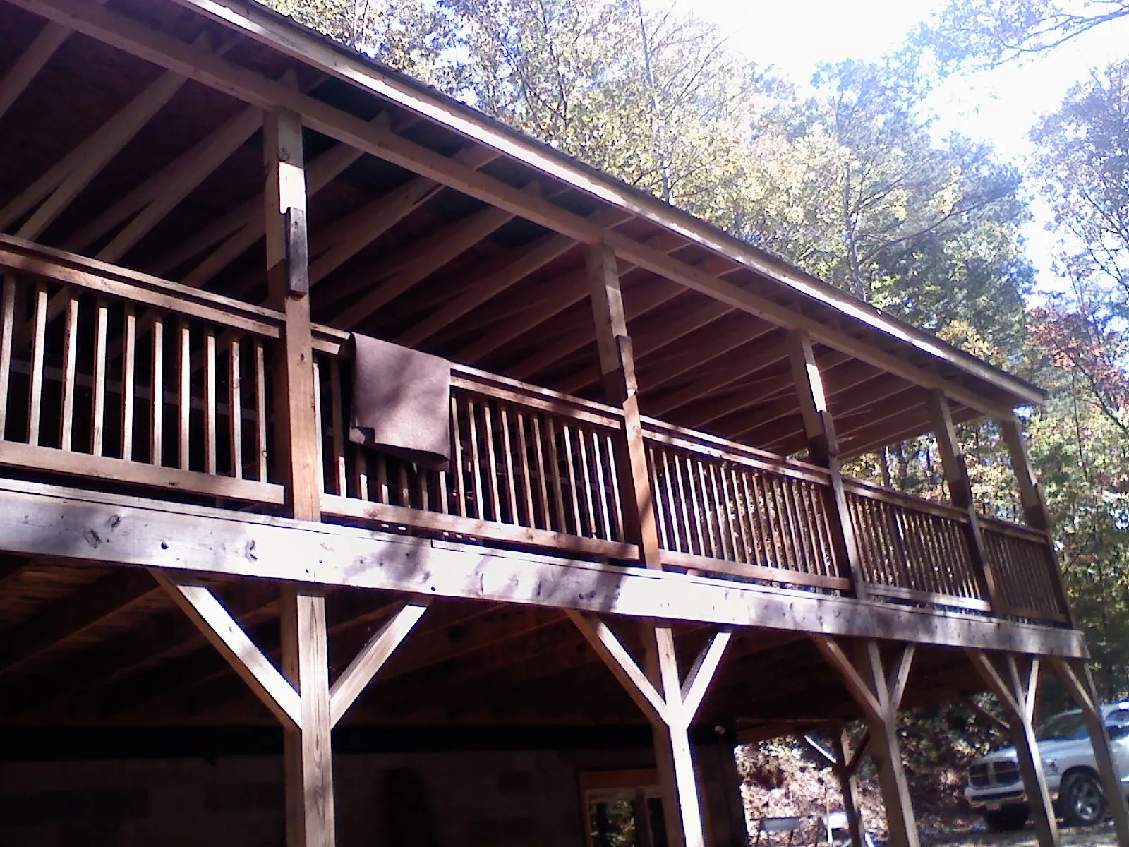Timber framing under a new elevated porch and deck — Roof Leak Repair in Gold Beach by Roofing Brothers